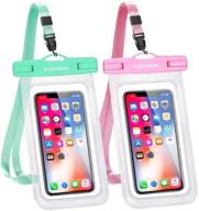 📱 glbsunion universal waterproof phone case - waterproof cell phone dry bag lanyard pouch for travel, kayaking, beach, diving, pool - compatible with iphone 12, 11 pro, xs max, xr, x, 8, 7, galaxy s21, note - up to 6.9 logo