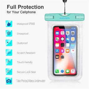 img 1 attached to 📱 GLBSUNION Universal Waterproof Phone Case - Waterproof Cell Phone Dry Bag Lanyard Pouch for Travel, Kayaking, Beach, Diving, Pool - Compatible with iPhone 12, 11 Pro, Xs Max, XR, X, 8, 7, Galaxy S21, Note - Up to 6.9