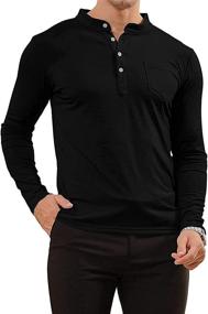 img 2 attached to Stylish KUYIGO Sleeve Casual Pocket Medium Men's Clothing: Perfect blend of comfort and fashion