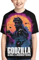 black gk5 m boys' clothing with godzilla-inspired dinosaur monsters print logo