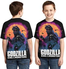 img 2 attached to Black GK5 M Boys' Clothing with Godzilla-inspired Dinosaur Monsters Print