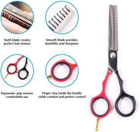 img 2 attached to Midelio Hair Thinning Scissors: Professional Salon Hairdressing Shears for Precise Haircut, Texturizing & Thinning - 5.5 inch Stainless Steel Blade, Detachable Finger Ring