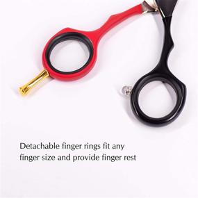 img 1 attached to Midelio Hair Thinning Scissors: Professional Salon Hairdressing Shears for Precise Haircut, Texturizing & Thinning - 5.5 inch Stainless Steel Blade, Detachable Finger Ring