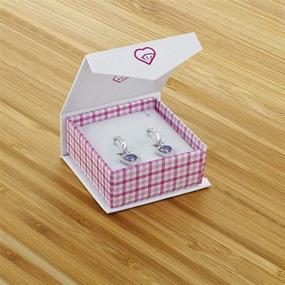 img 1 attached to 💖 925 Sterling Silver Heart Dangle Earrings - Safe & Stunning Gift Set for Little Girls & Pre-Teens - Hypoallergenic & Stylish