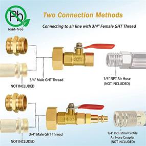 img 1 attached to 🔌 Winterize Blowout Adapter Kit: Tool Daily 2PCS Quick Adapters with Ball Valve for RV, Boat, Camper, and Trailer – 1/4" Quick Connect Plug and 3/4" Garden Water Hose Threading Included!