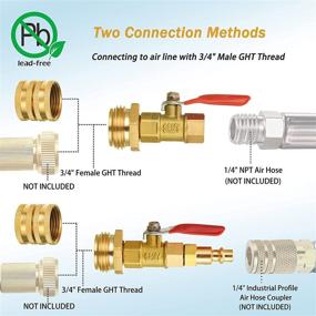 img 2 attached to 🔌 Winterize Blowout Adapter Kit: Tool Daily 2PCS Quick Adapters with Ball Valve for RV, Boat, Camper, and Trailer – 1/4" Quick Connect Plug and 3/4" Garden Water Hose Threading Included!