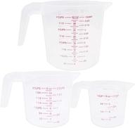 📏 plastic measuring cups set - 3 pcs, clear measuring jug set with 4/2/1 cup capacity, stackable heat-resistant cups for liquid and baking measurements, ideal for kitchen and lab use logo