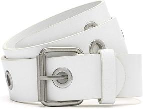 img 3 attached to 👖 Earnda Unisex Faux Leather Belts for Casual Jeans, Grommet Strap Belt for Cool Dress