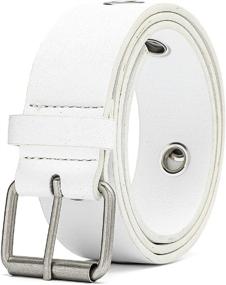 img 1 attached to 👖 Earnda Unisex Faux Leather Belts for Casual Jeans, Grommet Strap Belt for Cool Dress