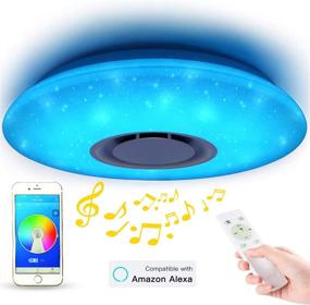 img 3 attached to Mumeng LED Dimmable Color Changing Starlight Ceiling Light 36W with Remote Control - Compatible with Amazon Alexa