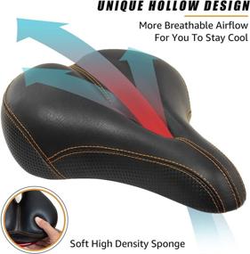 img 1 attached to 🚲 Yosky Comfortable Foam Waterproof Wide Bike Saddle - Ideal Bicycle Seat for Women and Men, Perfect for Comfort Beach Cruisers and Mountain Bikes