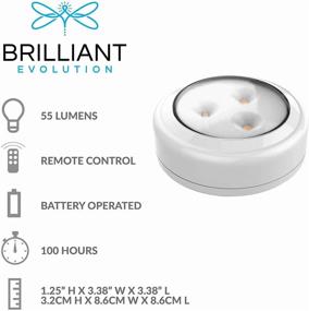 img 2 attached to 2 Pack LED Puck Lights with Remote Control - Wireless Under Cabinet Lighting for Kitchen - Battery Operated Stick On Lights - Under Counter Lights - Battery Powered LED Cabinet Light