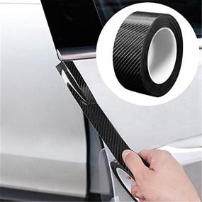 img 2 attached to 🚗 ZENHOX Car Door Guard Sill Protector | Front & Rear Bumper Protector | 5D Carbon Fiber Wrap Film | Self-Adhesive Waterproof Anti-Collision Strip | Car Door Edge Guard | Fits Most Vehicles (4In x 33Ft, Black)