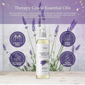 img 1 attached to Aquableu Lavender Vanilla Massage Oil - Therapy Grade Essential Oils - Home Massage Therapy - Relieve Muscle and Joint Pain, Nourish Skin, Promote Relaxation - 12oz