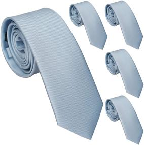 img 4 attached to Завязки Skinny Neckties 5 штук ZENXUS ST526: мужские аксессуары в виде галстуков, клеток и пиджаковых платков.