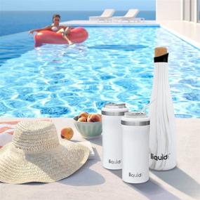 img 4 attached to 🍷 Grand Fusion Vacuum Sealed 750mL Wine Carafe and Skinny Can Insulators Party Pack: Keep Your Beverages Refreshingly Cold All Day with Double Wall Insulated, Stainless Steel Travel Drink Coolers