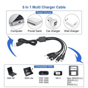 img 3 attached to 🔌 CSTESVN 5-in-1 USB Charger Cable Cord for Nintendo Wii U, DS Lite, New 3DS XL, New 3DS, 3DS XL, 3DS, New 2DS XL, New 2DS, 2DS XL, 2DS, DSi XL, DSi, Gameboy Advance SP, PSP 1000 2000 3000