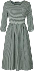 img 3 attached to 👗 MEROKEETY Women's Balloon Striped Pockets Clothing