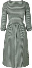 img 2 attached to 👗 MEROKEETY Women's Balloon Striped Pockets Clothing