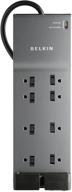 полоса защиты belkin surge protector - 8 розеток переменного тока, 3550 джоулей, кабель длиной 6 футов, черный - для дома, офиса, путешествий и многое другое! логотип