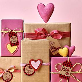 img 1 attached to 💌 Whaline Valentine's Day Paper Gift Tags: 8 Designs, Red Black Plaid Heart Love Tags, Rectangle & Round Hanging Labels with 66ft Twine - Ideal for Wedding Anniversary DIY Gift Crafts, Wedding Party Favor - 120pcs