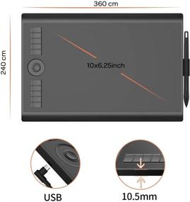 img 2 attached to 🖥️ GAOMON M10K2018 Graphic Drawing Tablet – 10 x 6.25 inches – 8192 Pressure Levels – Battery-Free Stylus & 10 Hot-Keys – Customizable