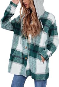 img 4 attached to Lumister Womens Oversized Flannel 0004 Khaki L