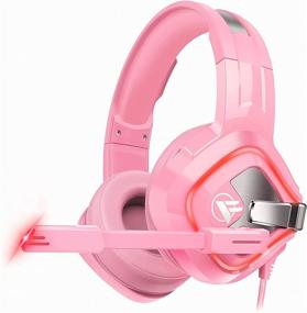 img 4 attached to 🎧 ONFINIO Gaming Headset with Noise Cancelling Microphone - Pink | Xbox One, PS4, PC, PS5, Xbox Series X, Nintendo Switch, Mac, Laptop Compatible