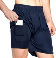 🏃 baleaf men's 7-inch 2-in-1 running workout shorts with quick-dry technology, lightweight athletic shorts with liner and convenient back phone pocket logo