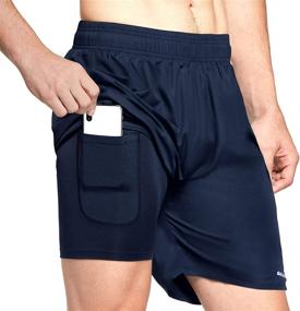 img 4 attached to 🏃 BALEAF Men's 7-Inch 2-in-1 Running Workout Shorts with Quick-Dry Technology, Lightweight Athletic Shorts with Liner and Convenient Back Phone Pocket