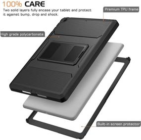 img 3 attached to 📱 MoKo Case for iPad 9.7 6th/5th Generation (2018/2017) - Heavy Duty Shockproof Hybrid Cover with Full Body Protection and Built-in Screen Protector - Compatible with iPad 9.7 Inch, Black