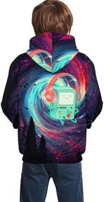 img 3 attached to 👕 Fashionable Hoodies Printed Pullover Sweatshirts for Boys, L Size - Clothing for Youths