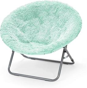 img 2 attached to 🪑 Mint Oversized Mongolian Faux Fur Saucer Chair: Urban Shop's Luxurious and Swoon-worthy Seating Delight