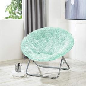 img 1 attached to 🪑 Mint Oversized Mongolian Faux Fur Saucer Chair: Urban Shop's Luxurious and Swoon-worthy Seating Delight