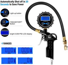 img 1 attached to ⚙️ Nilight 50026R Digital Tire Inflator Pressure Gauge with Quick Connect Coupler - 250 PSI Air Chuck and Compressor Accessories Heavy Duty, Rubber Hose, 0.1 Display Resolution - 2 Year Warranty