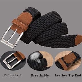 img 2 attached to Hoanan Elastic Braided Enduring Stretch Men's Accessories in Belts