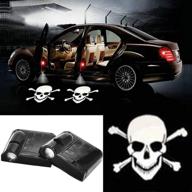 👻 2pc wireless car door led projector courtesy welcome logo ghost shadow light magnet sensor for jeep gmc toyota punisher & all car models (punisher) logo