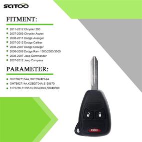 img 3 attached to 🔑 SCITOO 2pcs Key Fob Keyless Entry Remote Control 3 Buttons for Dodge Dakota Durango 2004-2008 Jeep Compass Patriot 2007-2012 56040669 KOBDT04A