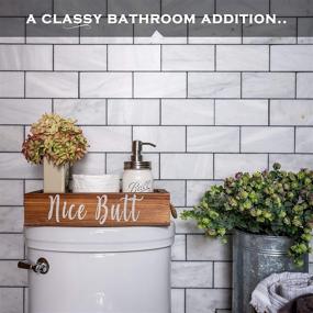 img 2 attached to 🚽 Nice Butt Bathroom Decor Box: 2 Sides | Funny Gift, Farmhouse Toilet Paper Holder & Rustic Bathroom Decor in Brown