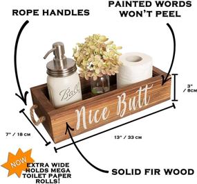 img 3 attached to 🚽 Nice Butt Bathroom Decor Box: 2 Sides | Funny Gift, Farmhouse Toilet Paper Holder & Rustic Bathroom Decor in Brown