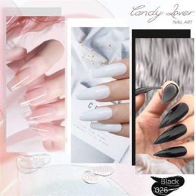 img 3 attached to Poly Gel Nail Polish Set - Candy Lover Black White Clear 3 Popular Colors Nail Extension Gel Kit with Builder Gel, Quick Starter, Soak Off UV LED 20g Tubes in Gift Box