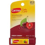 🍒 carmex cherry moisturizing lip balm click-stick with spf 15 - 0.15 oz (pack of 4) logo