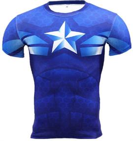img 4 attached to 👕 SevenJuly1 Captain Superhero Compression Fitness Boys' Clothing: Enhance Performance and Style