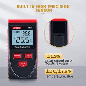 img 2 attached to Pinless Digital Moisture Meter for Wood, Drywall, Firewood, and Paper, Detects Moisture up to 1.96 Inches below Surface with Water Leak Detector and Temperature Measurement - Featuring Moisture Limit Value Setting