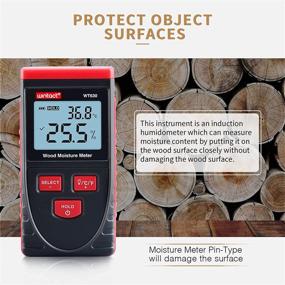 img 1 attached to Pinless Digital Moisture Meter for Wood, Drywall, Firewood, and Paper, Detects Moisture up to 1.96 Inches below Surface with Water Leak Detector and Temperature Measurement - Featuring Moisture Limit Value Setting