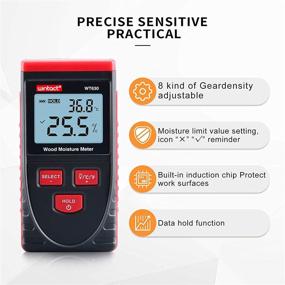 img 3 attached to Pinless Digital Moisture Meter for Wood, Drywall, Firewood, and Paper, Detects Moisture up to 1.96 Inches below Surface with Water Leak Detector and Temperature Measurement - Featuring Moisture Limit Value Setting