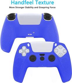 img 2 attached to 🎮 PS5 DualSense Controller Silicone Skin Case Cover with 8 Blue Thumb Grip Caps