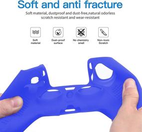 img 3 attached to 🎮 PS5 DualSense Controller Silicone Skin Case Cover with 8 Blue Thumb Grip Caps