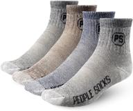 🧦 high-quality merino wool quarter socks: 4 pairs with arch support - made in usa logo