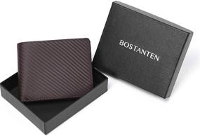 img 1 attached to 👔 High-Quality BOSTANTEN Genuine Leather Wallets: Ultimate Men's Accessories for Blocking, Card Organization & Money Management